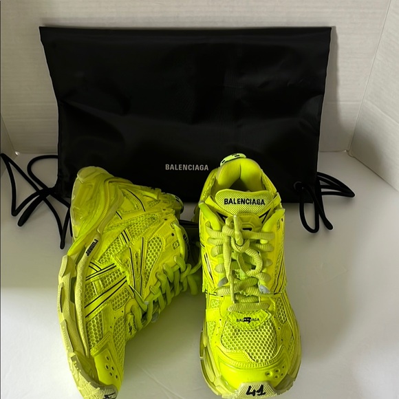 Balenciaga Men's  Neon Green Runner Sneakers - Picture 1 of 7
